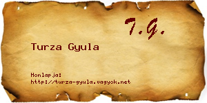 Turza Gyula névjegykártya